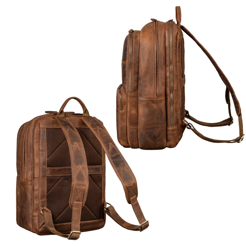"Albus" Geräumiger Leder Rucksack mit vielen Fächern
