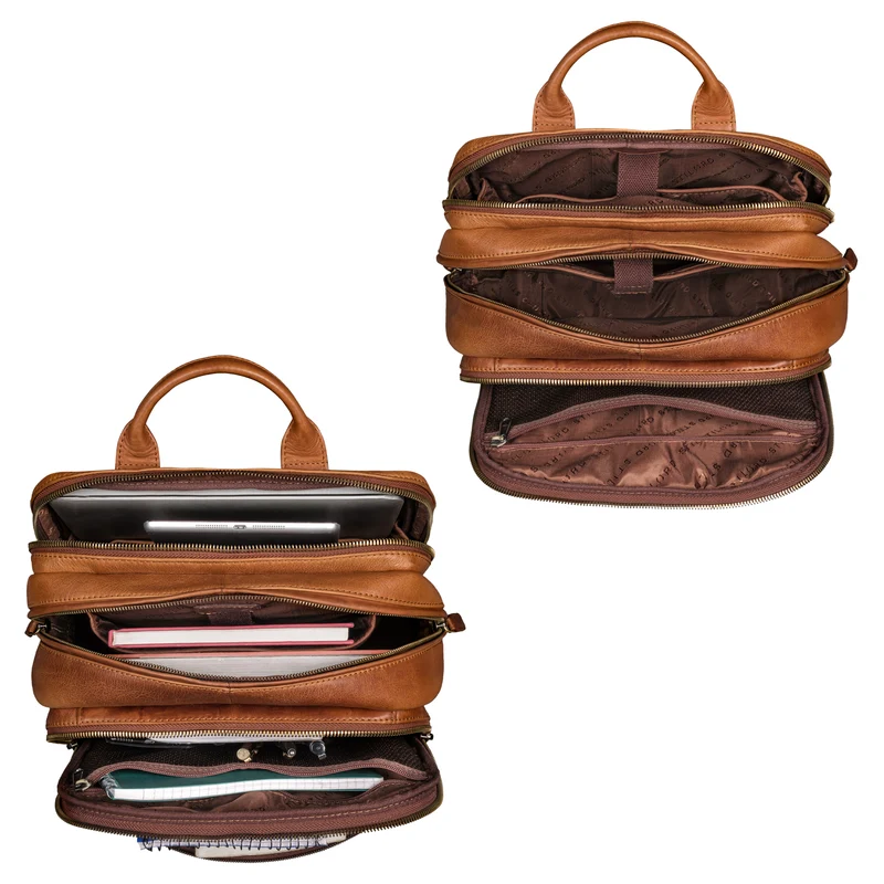 "Albus" Geräumiger Leder Rucksack mit vielen Fächern