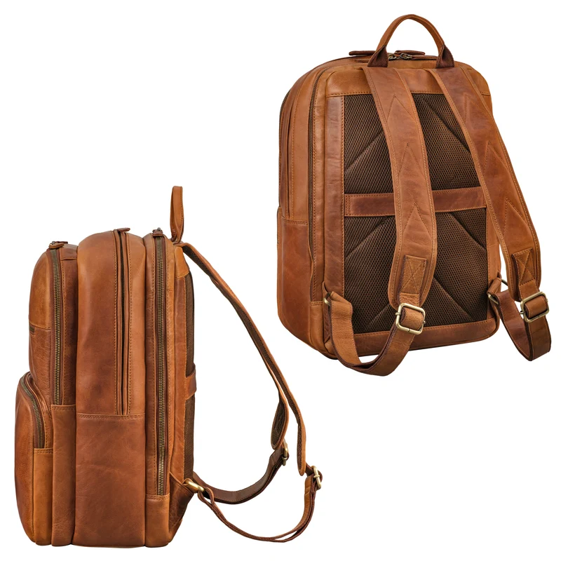 "Albus" Geräumiger Leder Rucksack mit vielen Fächern