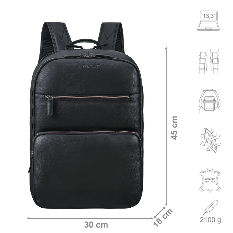 "Albus" Geräumiger Leder Rucksack mit vielen Fächern