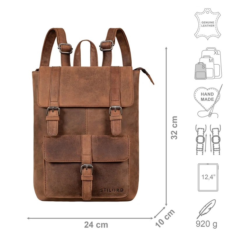 "Franka" Kleiner Lederrucksack Vintage