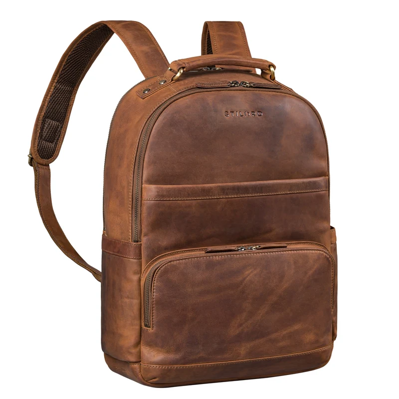 "Pavel" Business Lederrucksack Vintage mit 17.3 Zoll Laptopfach Herren Damen