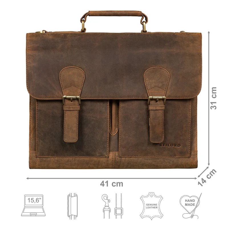 "Ludger" Leder Laptoptasche 15,6 Zoll