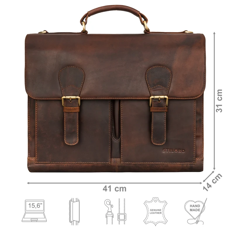 "Ludger" Leder Laptoptasche 15,6 Zoll
