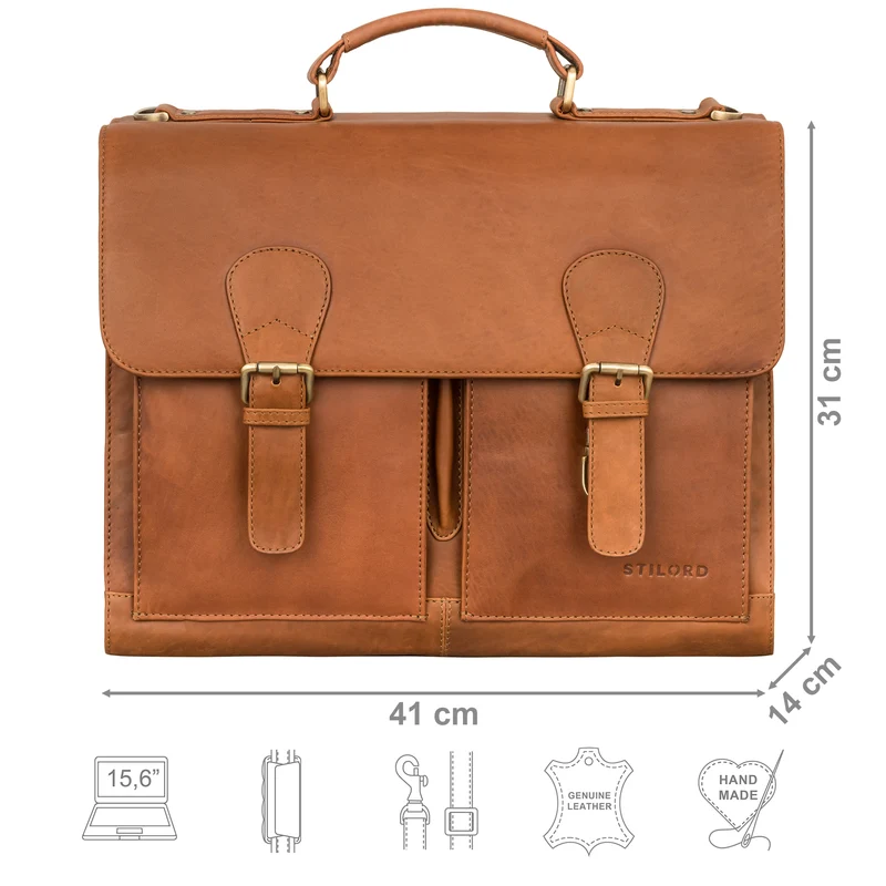 "Ludger" Leder Laptoptasche 15,6 Zoll