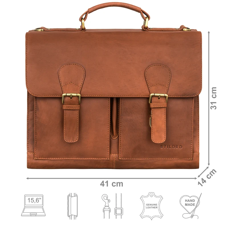 "Ludger" Leder Laptoptasche 15,6 Zoll