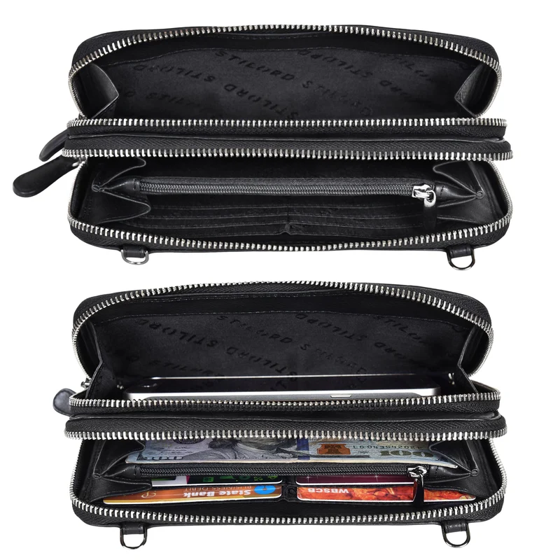 "Fara" Handytasche mit Geldbörse zum Umhängen Damen Leder