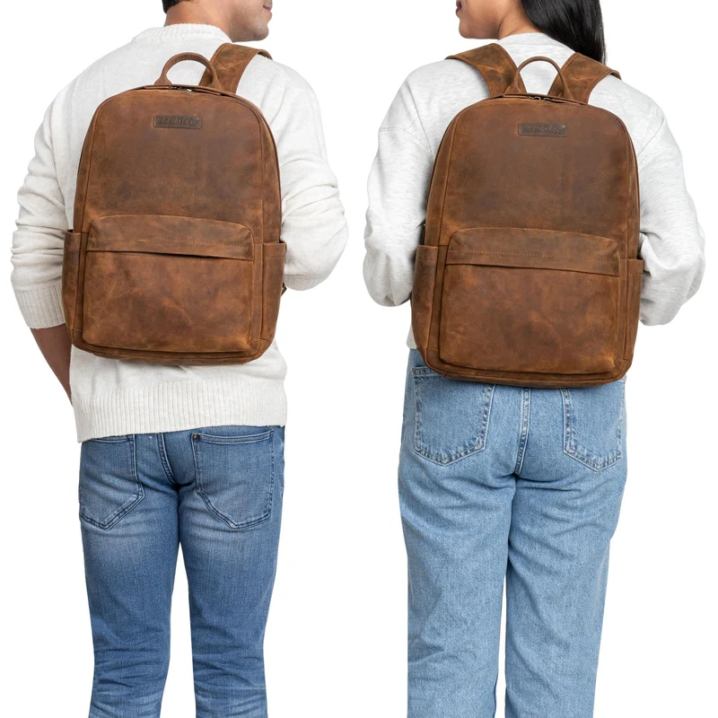 "Alois" Klassischer Laptop Rucksack 15 Zoll Leder
