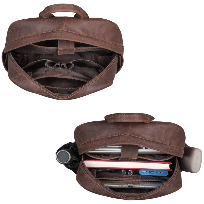 "Alois" Klassischer Laptop Rucksack 15 Zoll Leder