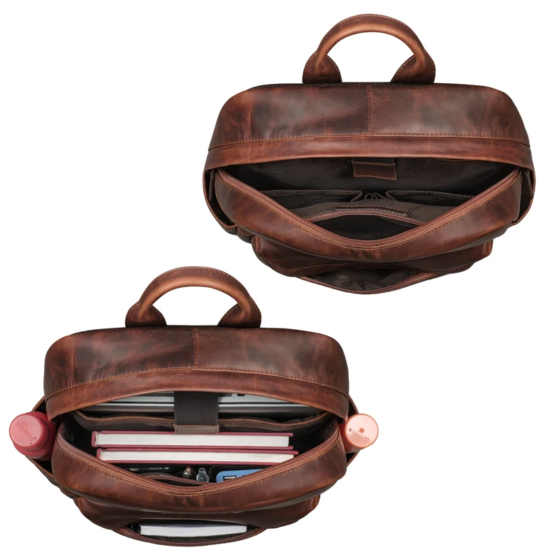 "Alois" Klassischer Laptop Rucksack 15 Zoll Leder