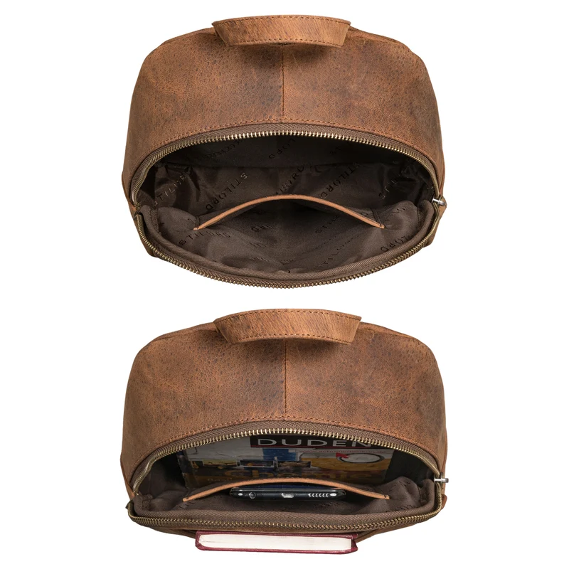"Elonora" Vintage Leder Rucksack Tasche 2 in 1 Damen