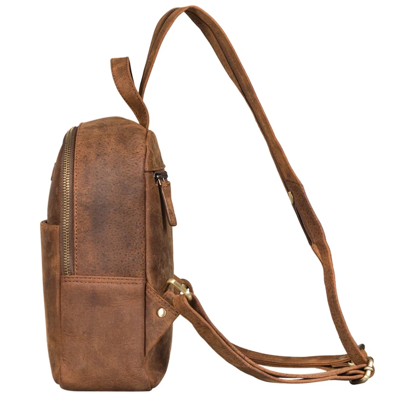 "Elonora" Vintage Leder Rucksack Tasche 2 in 1 Damen
