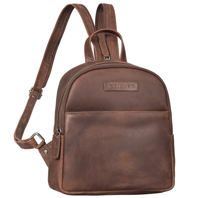 "Elonora" Vintage Leder Rucksack Tasche 2 in 1 Damen