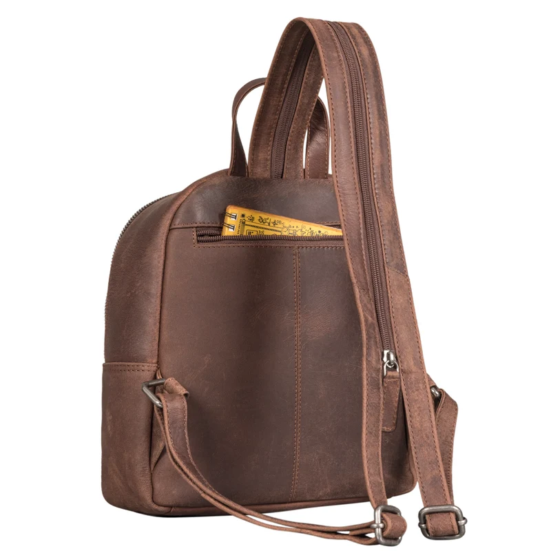 "Elonora" Vintage Leder Rucksack Tasche 2 in 1 Damen