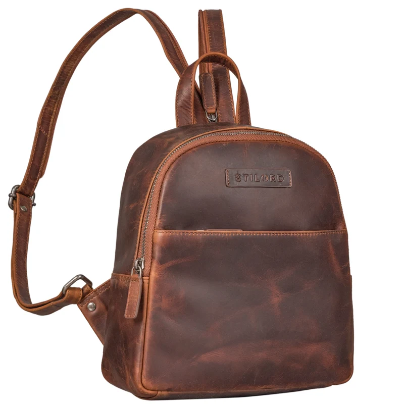 "Elonora" Vintage Leder Rucksack Tasche 2 in 1 Damen