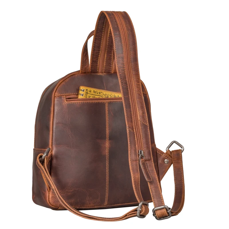 "Elonora" Vintage Leder Rucksack Tasche 2 in 1 Damen
