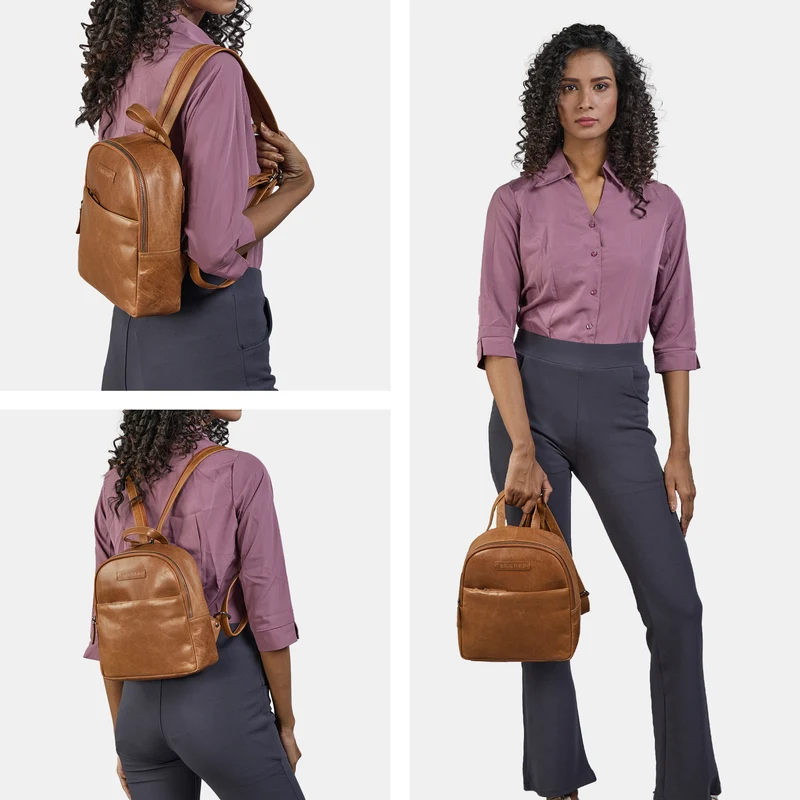 "Elonora" Vintage Leder Rucksack Tasche 2 in 1 Damen