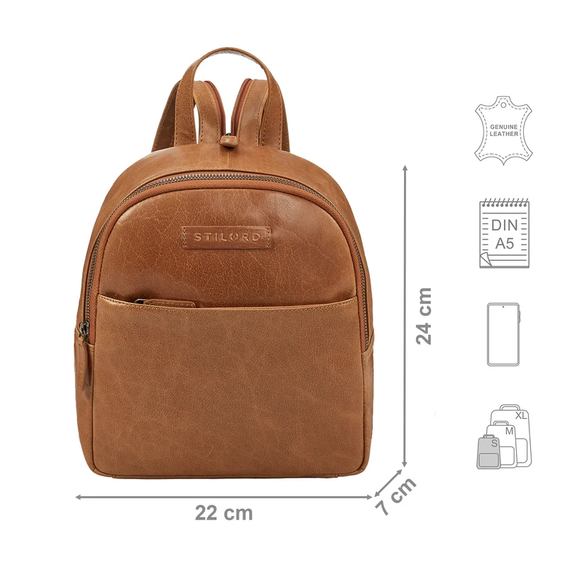 "Elonora" Vintage Leder Rucksack Tasche 2 in 1 Damen