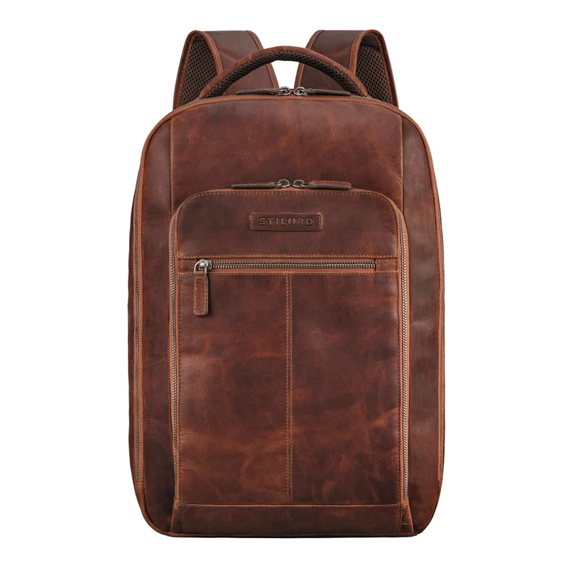 "Gustav" Leder-Rucksack mit Laptop-Fach 15 - 16 Zoll Damen Herren groß