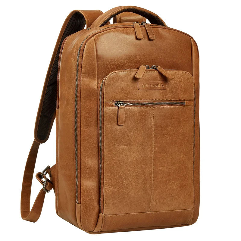 "Gustav" Leder-Rucksack mit Laptop-Fach 15 - 16 Zoll Damen Herren groß