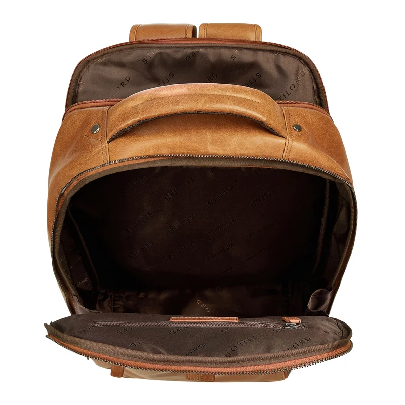 "Gustav" Leder-Rucksack mit Laptop-Fach 15 - 16 Zoll Damen Herren groß