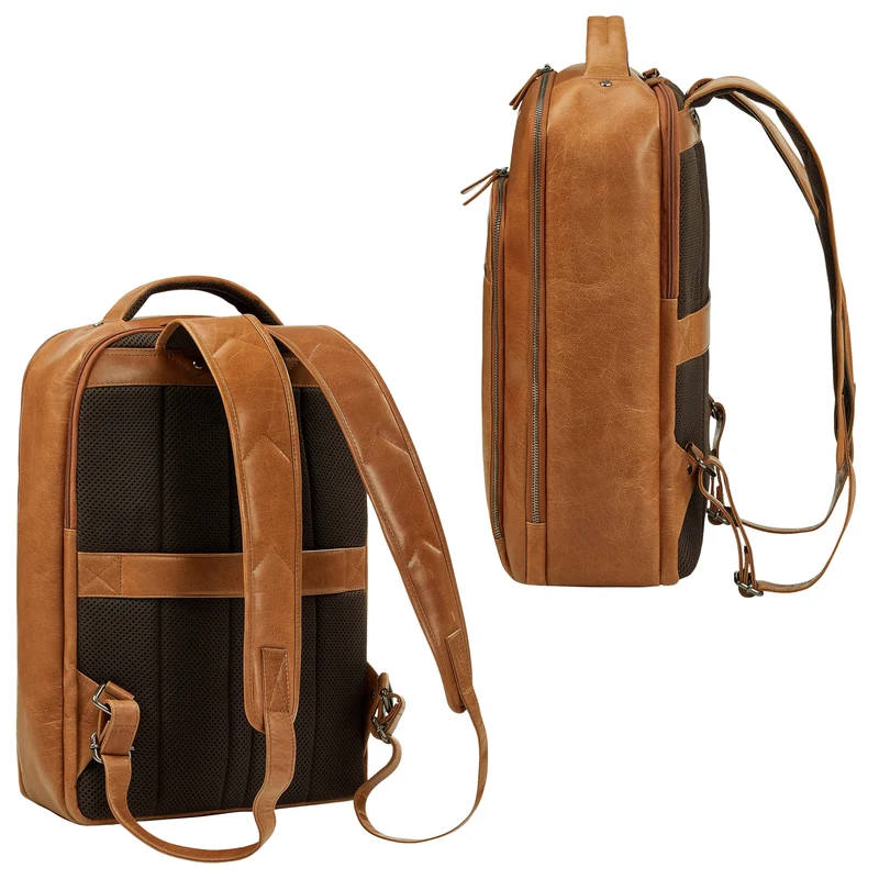 "Gustav" Leder-Rucksack mit Laptop-Fach 15 - 16 Zoll Damen Herren groß