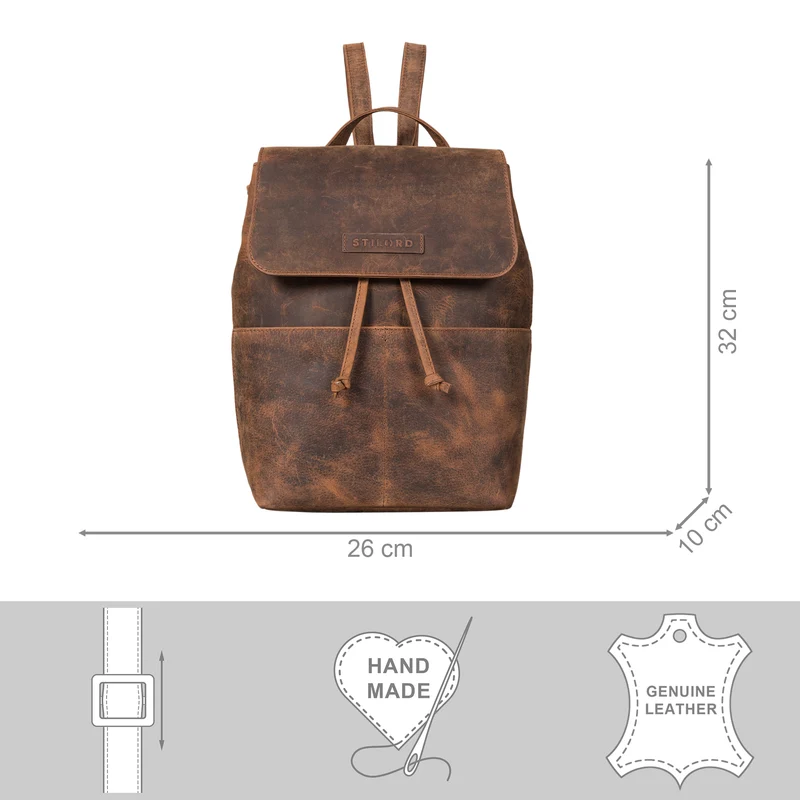 "Effi" Eleganter Rucksack Damen Klein Leder