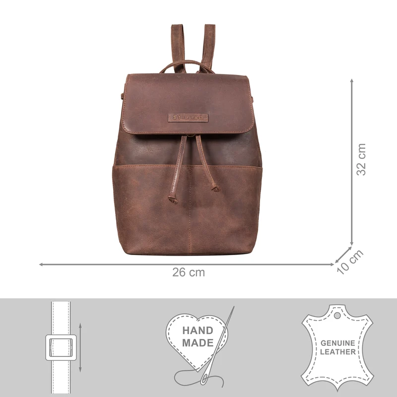 "Effi" Eleganter Rucksack Damen Klein Leder