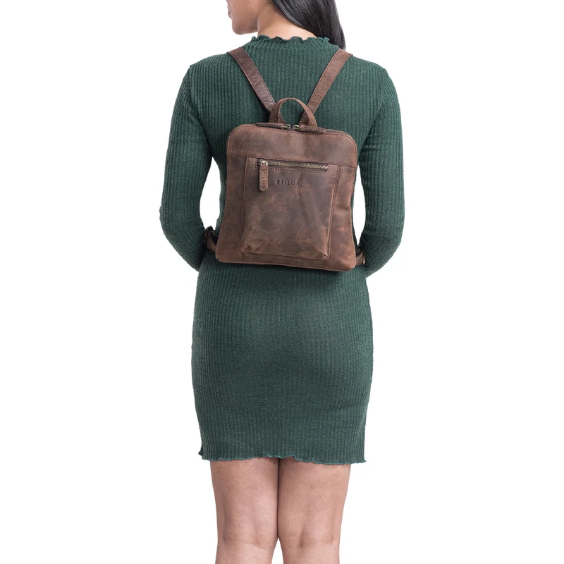 "Marlene" Leder Rucksack Damen Elegant