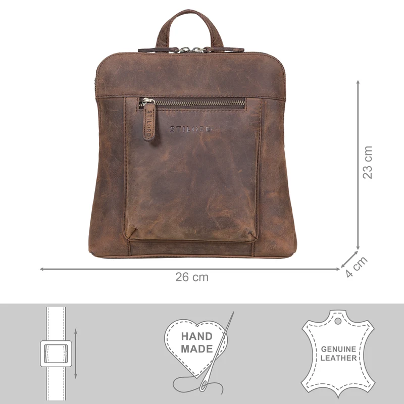 "Marlene" Leder Rucksack Damen Elegant