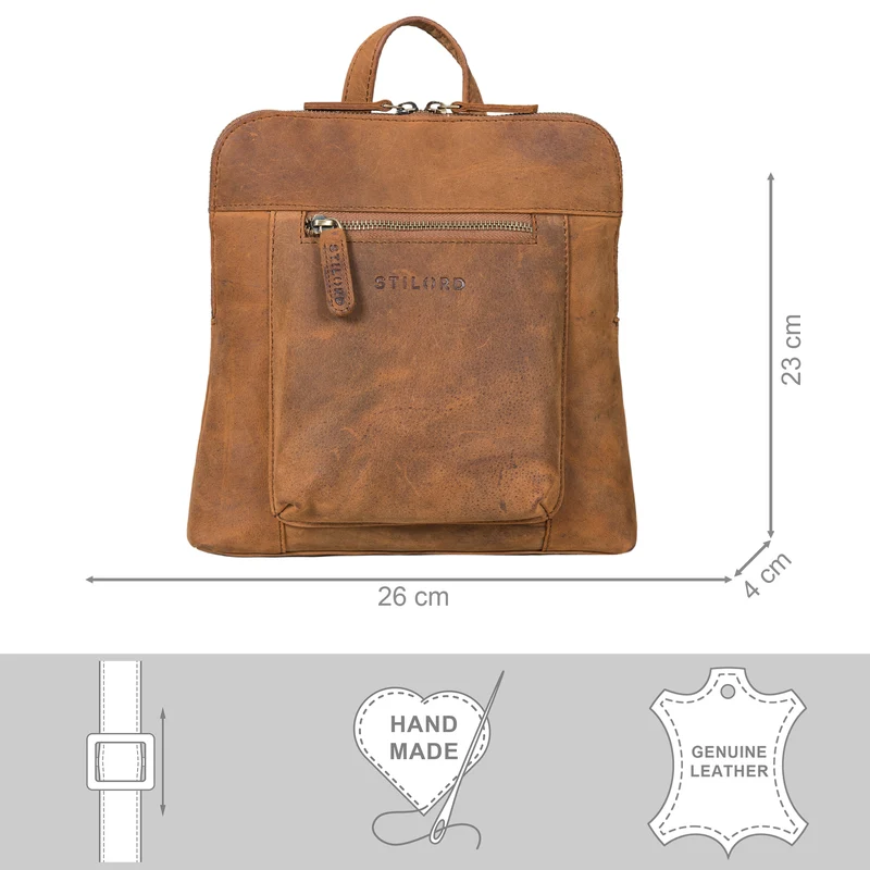"Marlene" Leder Rucksack Damen Elegant