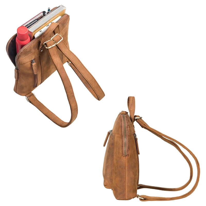 "Marlene" Leder Rucksack Damen Elegant