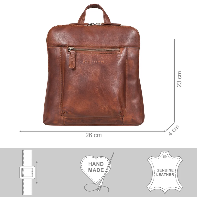 "Marlene" Leder Rucksack Damen Elegant