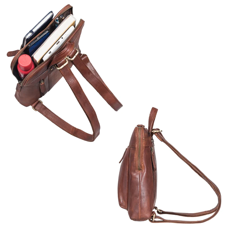 "Marlene" Leder Rucksack Damen Elegant