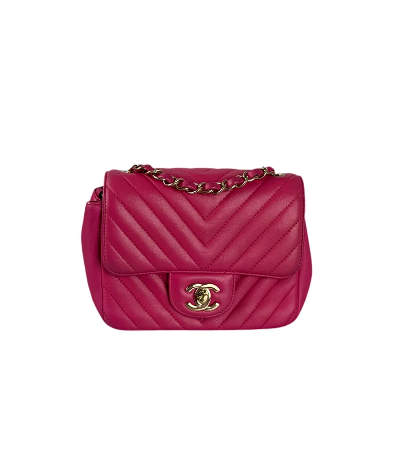 Chanel Pre-Owned Mini Square Klassische Chevron-Überschlagtasche