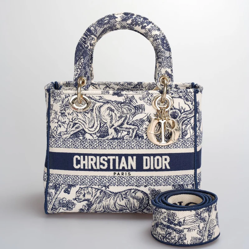 Christian Dior Lady Dior D-Lite Tasche Mittel aus Canvas