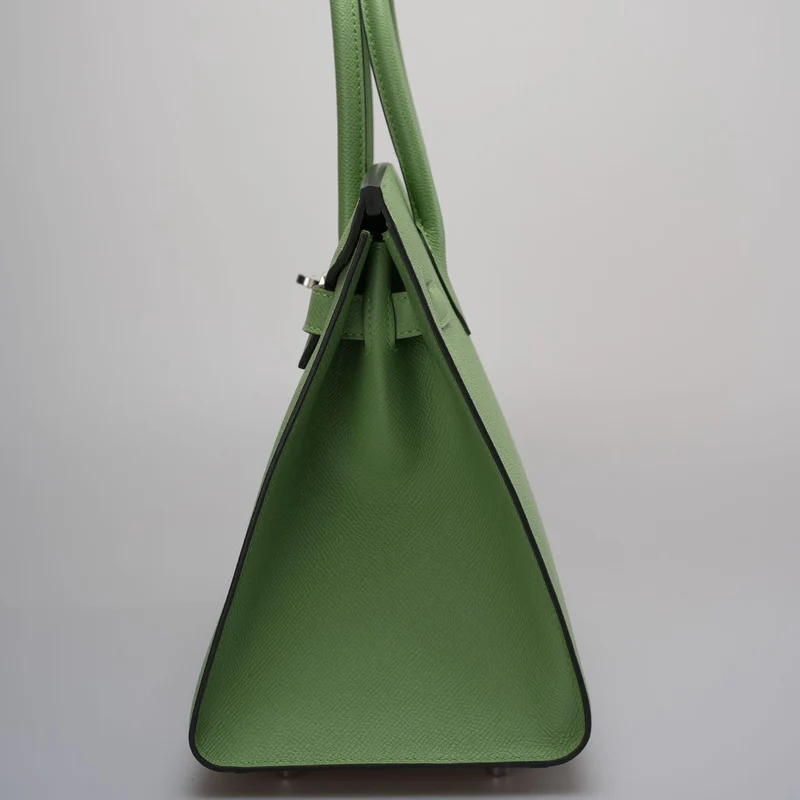 Hermes Birkin 30cm Sellier Tasche aus Epsom-Leder in Vert Avocado-Grün mit Palladium-Hardware