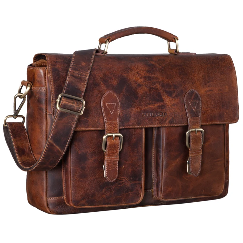 B-WARE "Owen" Laptop Aktentasche Leder