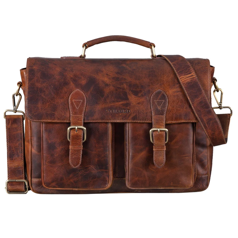 B-WARE "Owen" Laptop Aktentasche Leder