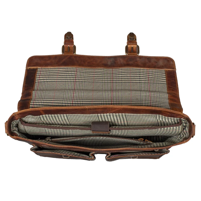 B-WARE "Owen" Laptop Aktentasche Leder