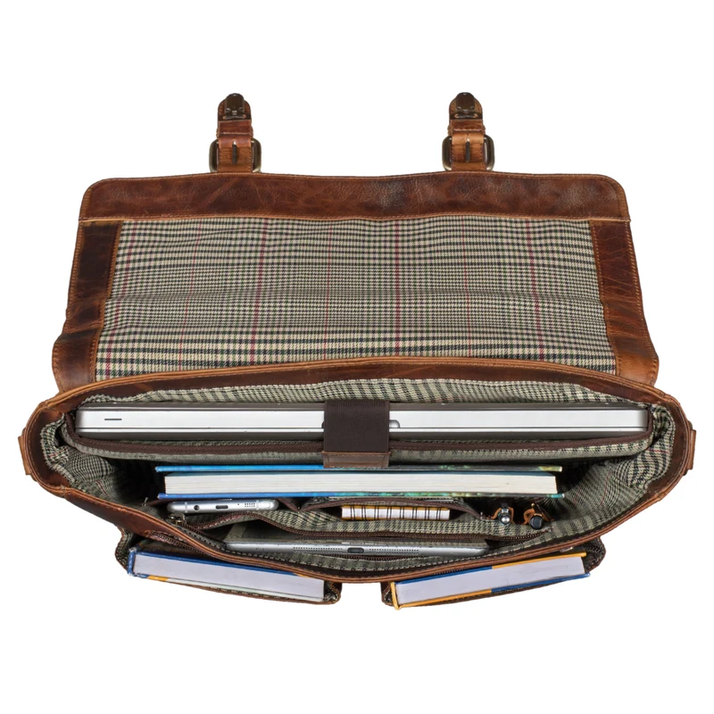 B-WARE "Owen" Laptop Aktentasche Leder