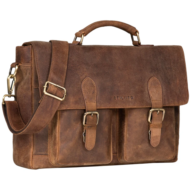 B-WARE "Owen" Laptop Aktentasche Leder