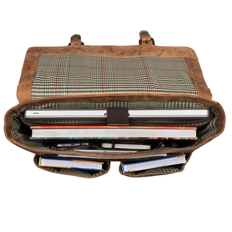 B-WARE "Owen" Laptop Aktentasche Leder