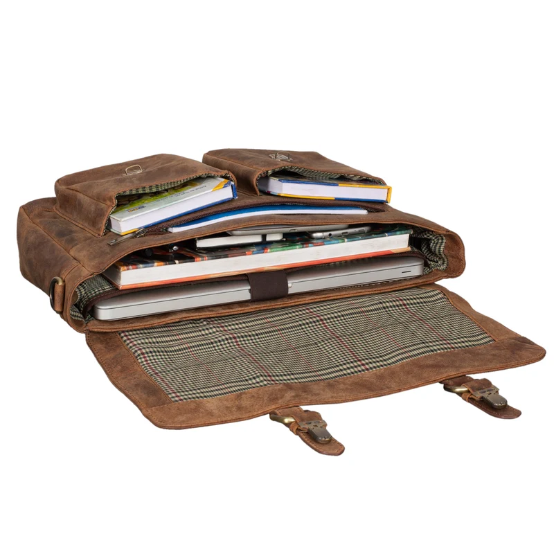 B-WARE "Owen" Laptop Aktentasche Leder