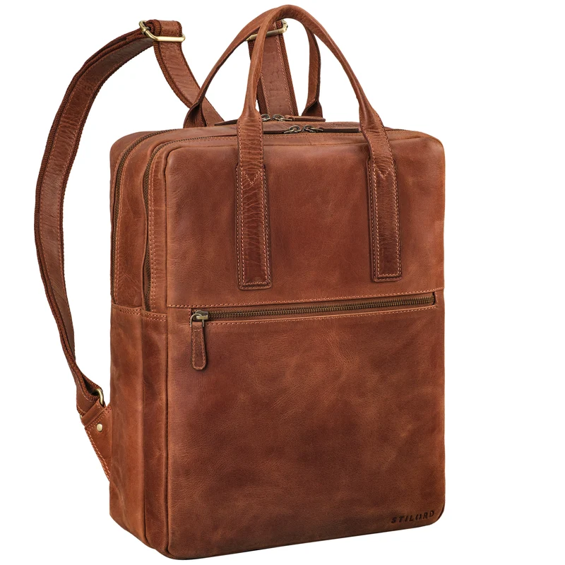 "Boris" Leder Business Rucksack mit Henkel