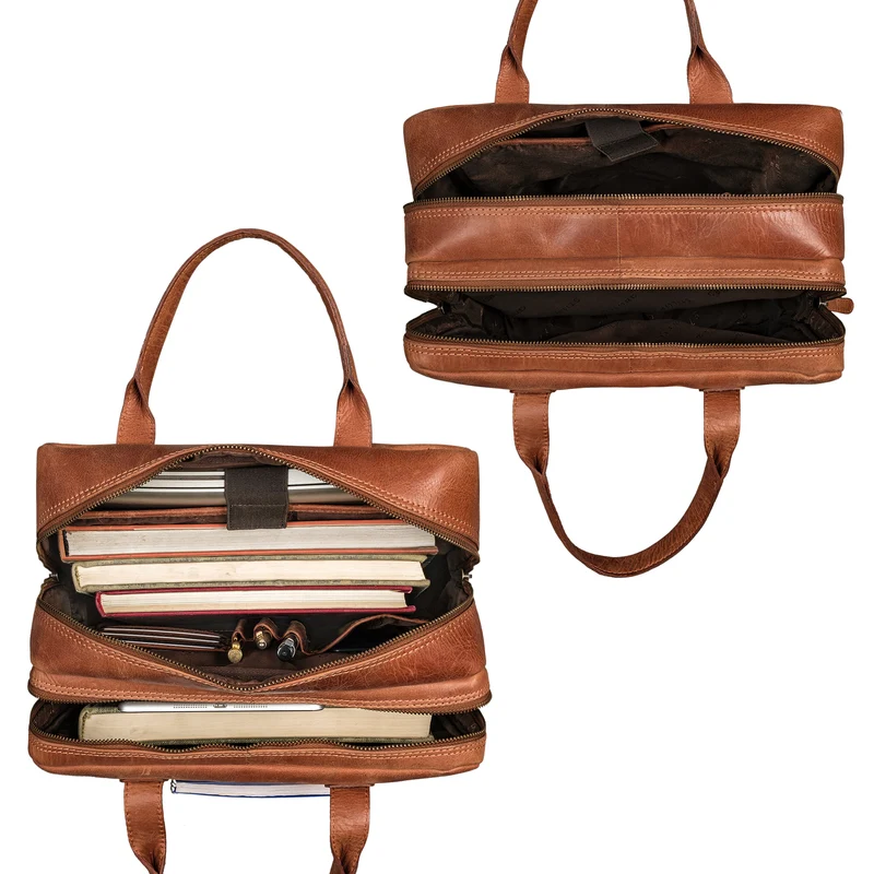 "Boris" Leder Business Rucksack mit Henkel