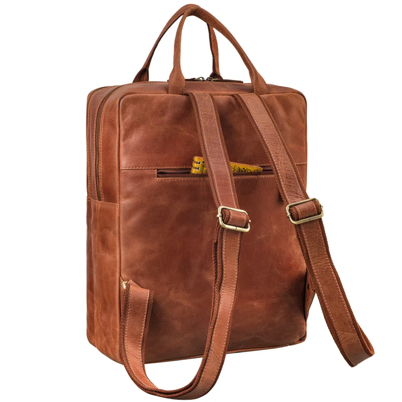 "Boris" Leder Business Rucksack mit Henkel