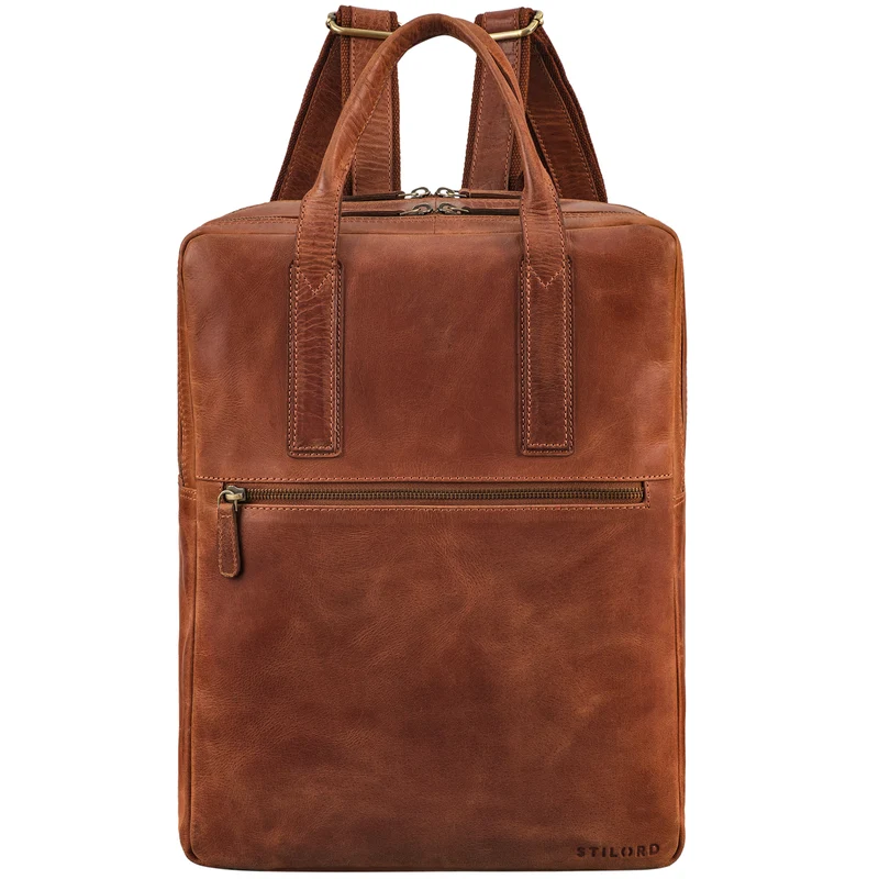 "Boris" Leder Business Rucksack mit Henkel