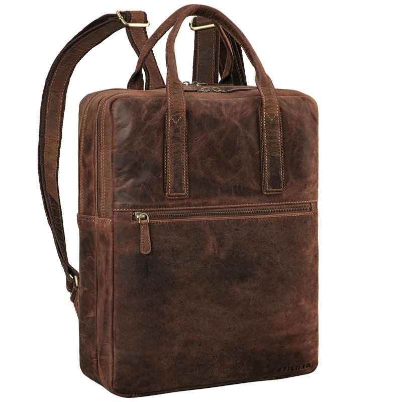 "Boris" Leder Business Rucksack mit Henkel