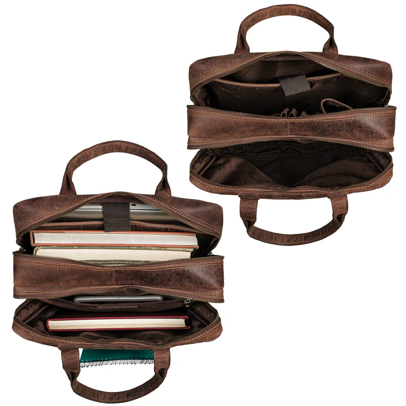 "Boris" Leder Business Rucksack mit Henkel